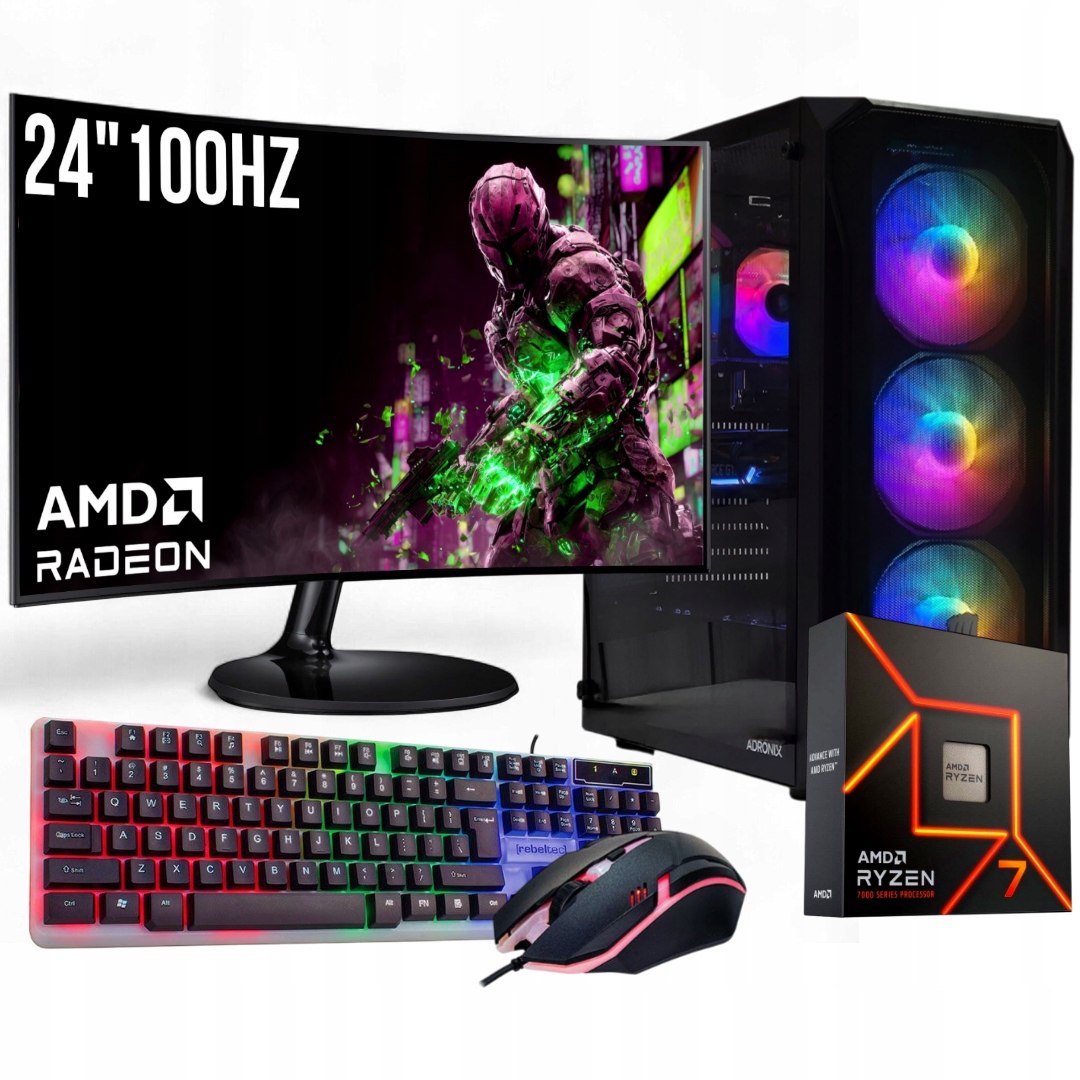 Herní Set Bfg R7 9800X3D/32GB/RX9060XT/1TB SSD/W11/24" 100Hz