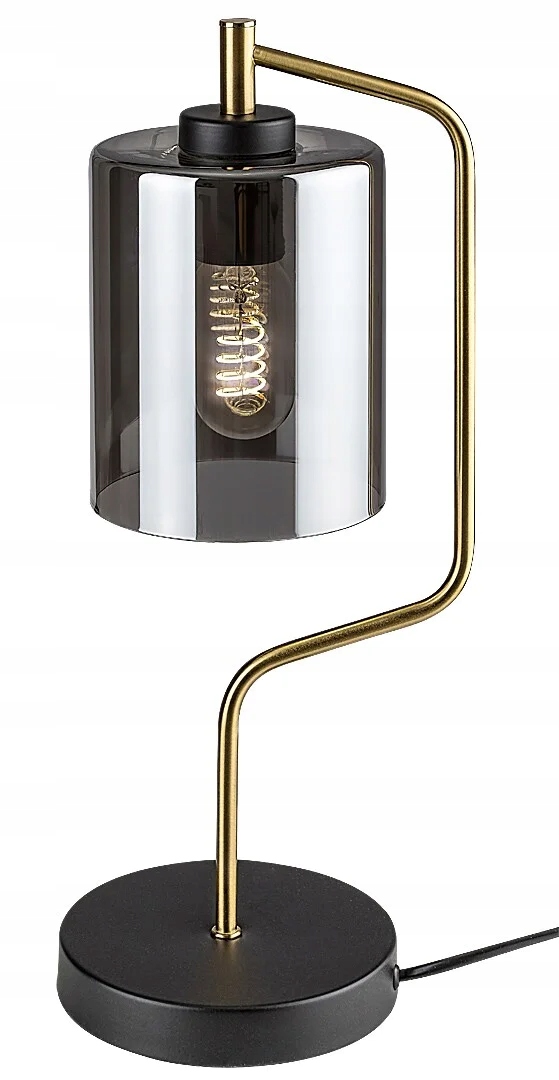 Stolová lampa čierno-zlatá s káblovým spínačom 1xE27 40W Perez Rabalux