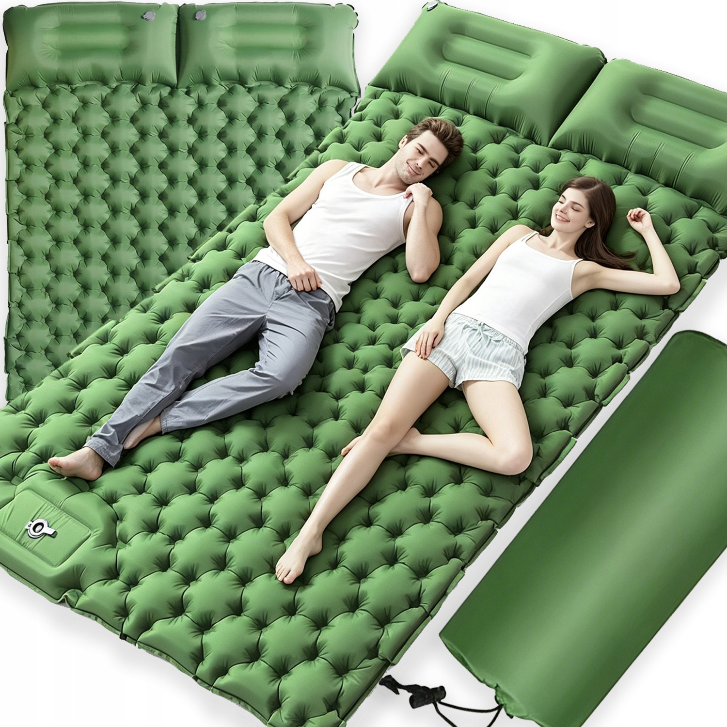 Matrace Samonafukovací Turistická Kempingová Dvoumístná Vestavěná Pumpa