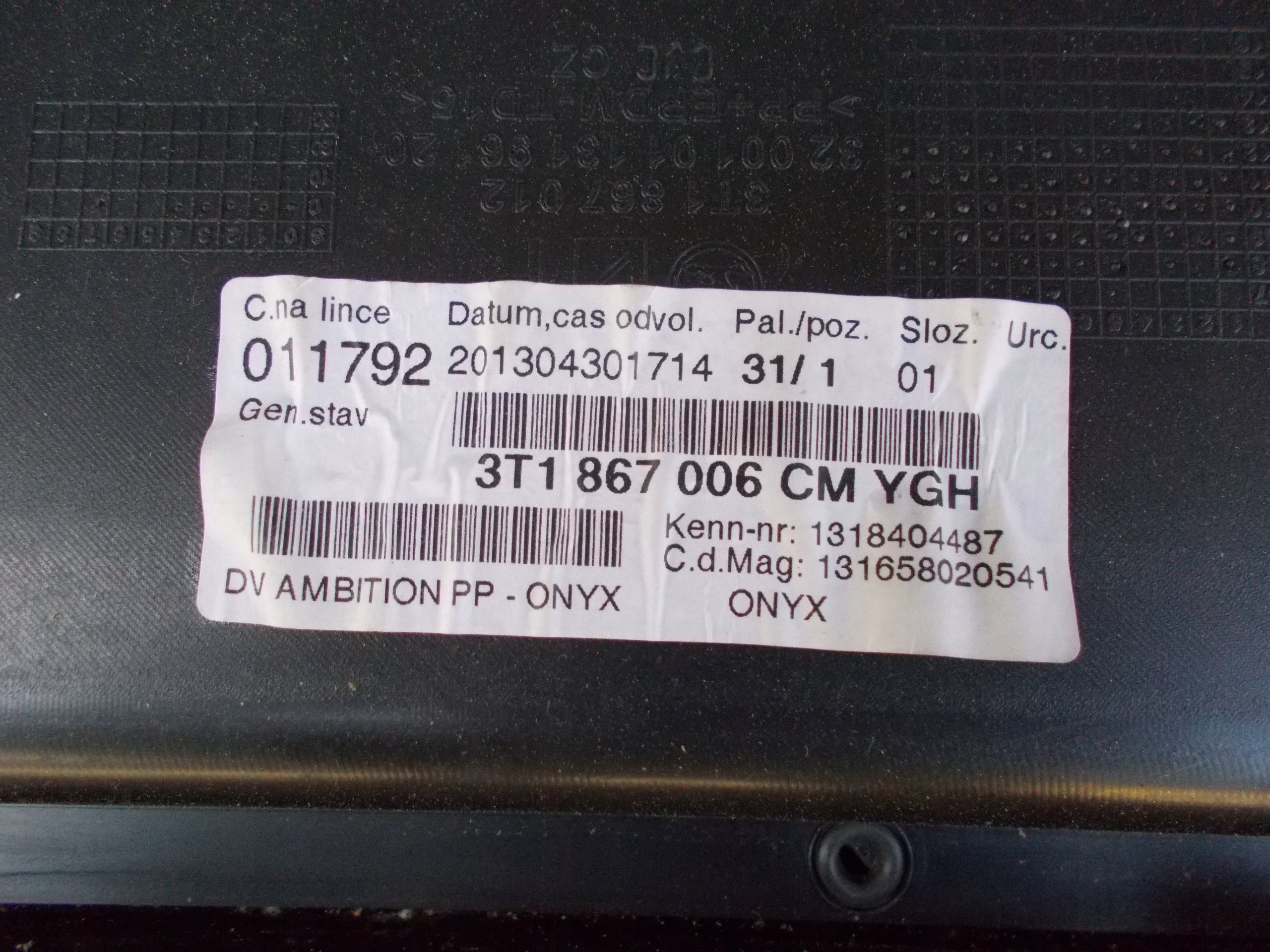 SKODA SUPERB 2.0 TDI 13R side door right front 3T9867006CM