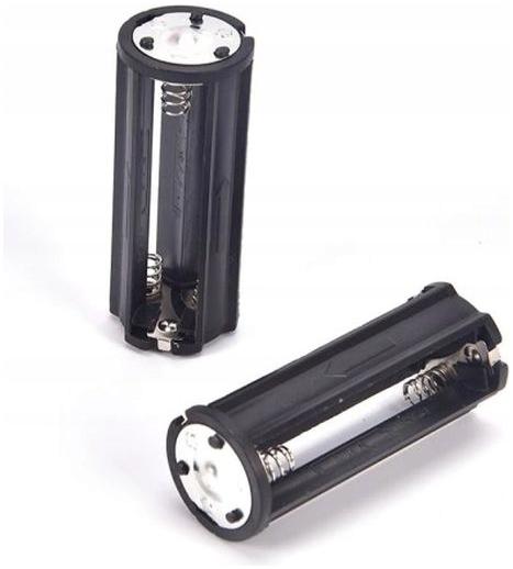 Koszyk na baterie 3x AAA 1.5V - pojemnik okrągły - czarny - koszyczek