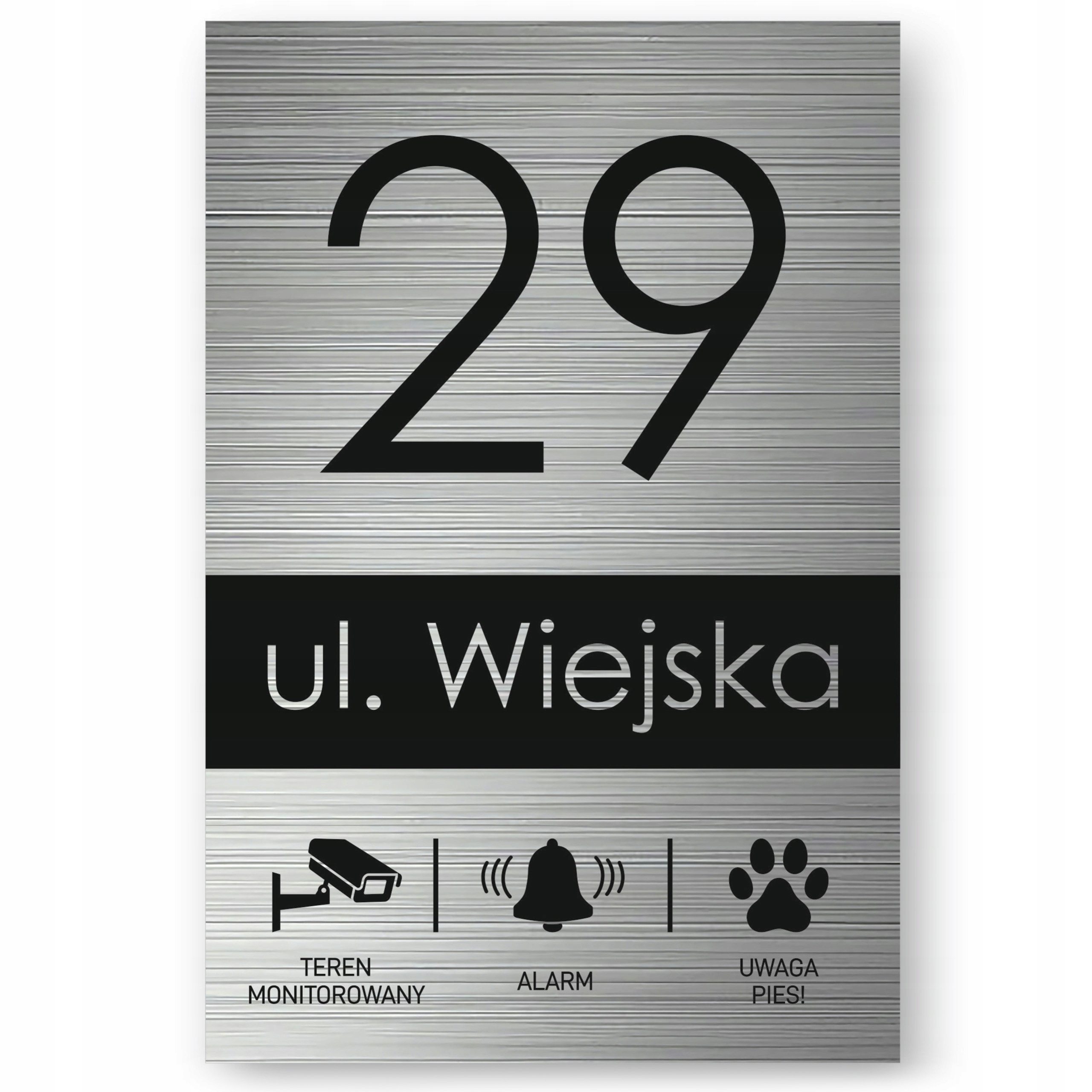 TABLICZKA ADRESOWA ALUMINIOWA ELEGANCKA NUMER DOMU 50X70cm DIBOND 3mm