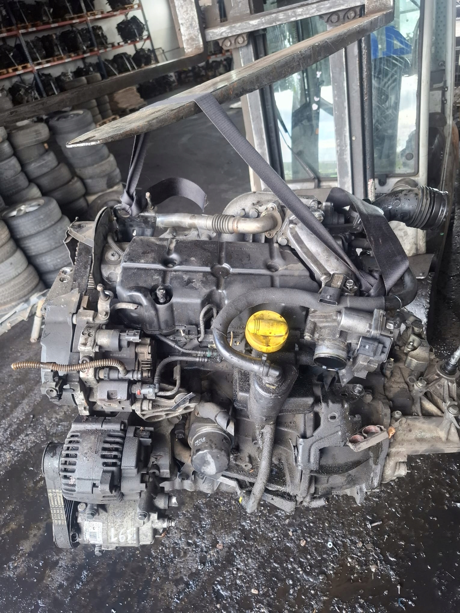 Двигатель renault LAGUNA II 1,9DCI 130KM F9QE804 комплектный с навесным