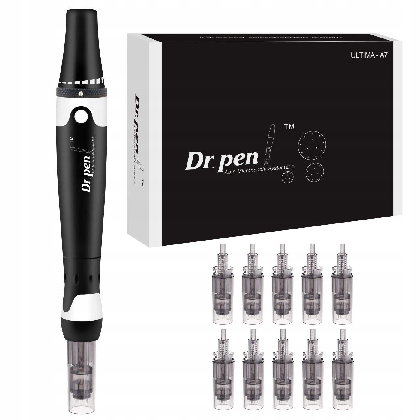 Dermapen Dr Pen Ultima A7 do Mezoterapia Mikroigłowa Twarzy 10 Kartridży