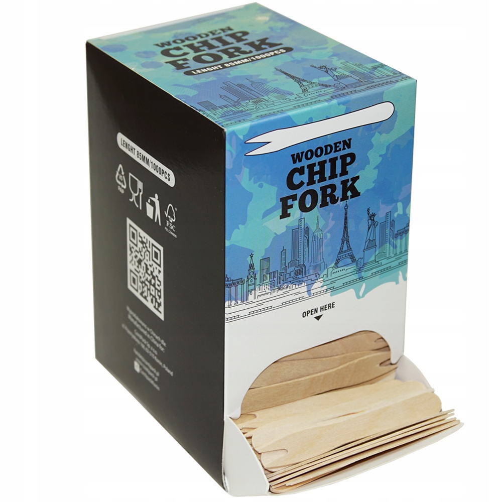 

Widelczyki drewniane do frytek 8,5cm Box 1000 szt