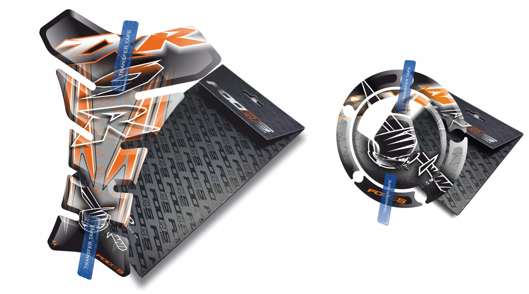 Tank-pad Cap-pad od firmy Fooqs pro Kawasaki ZX-9-R Stříbrný Oranžový