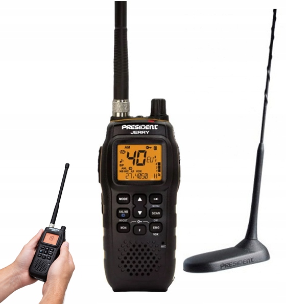 Rádio Cb President Jerry Ručné Asc Konektor 12V Magnetická Anténa Virginia