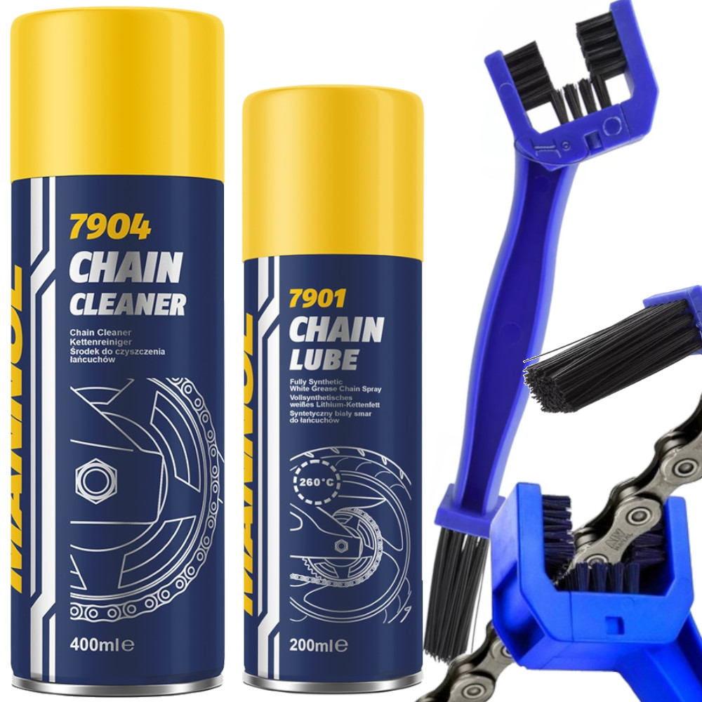 Zestaw Mannol Smar Zmywacz Do Czyszczenia Łańcucha Motocyklowego Rowerowego