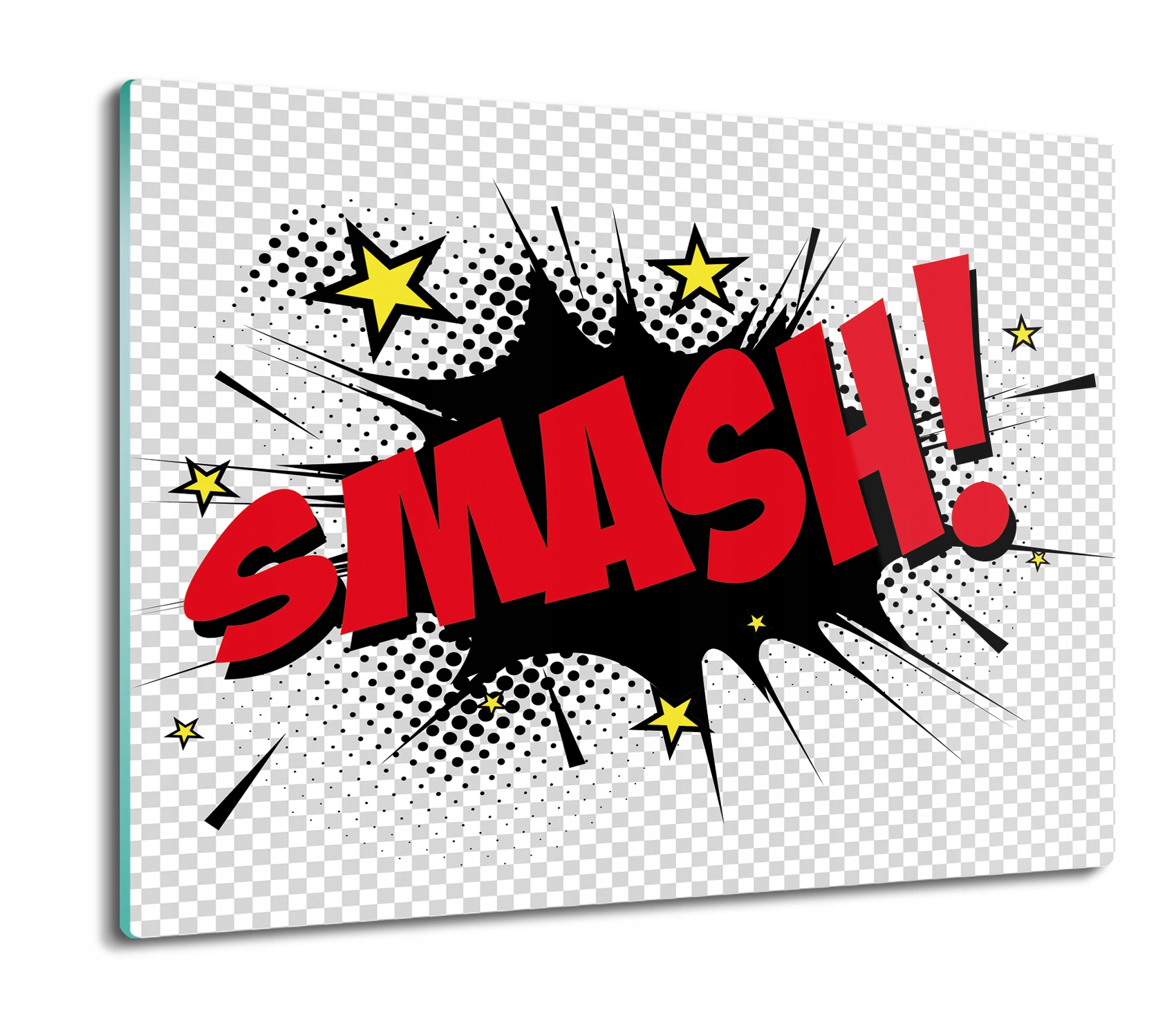 

Pop art napis tekst 60x52 deska nowoczesna szklana