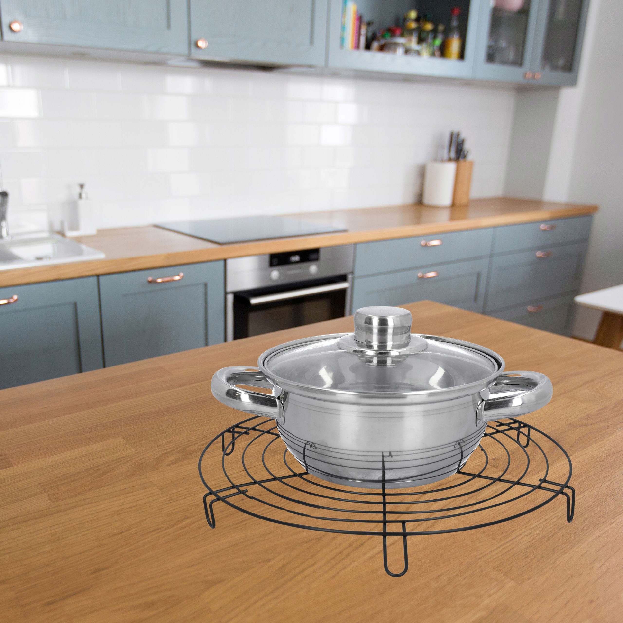 PODSTAWKA POD GARNEK czarna ochronna metalowa podkładka do gorących naczyń Marka inna