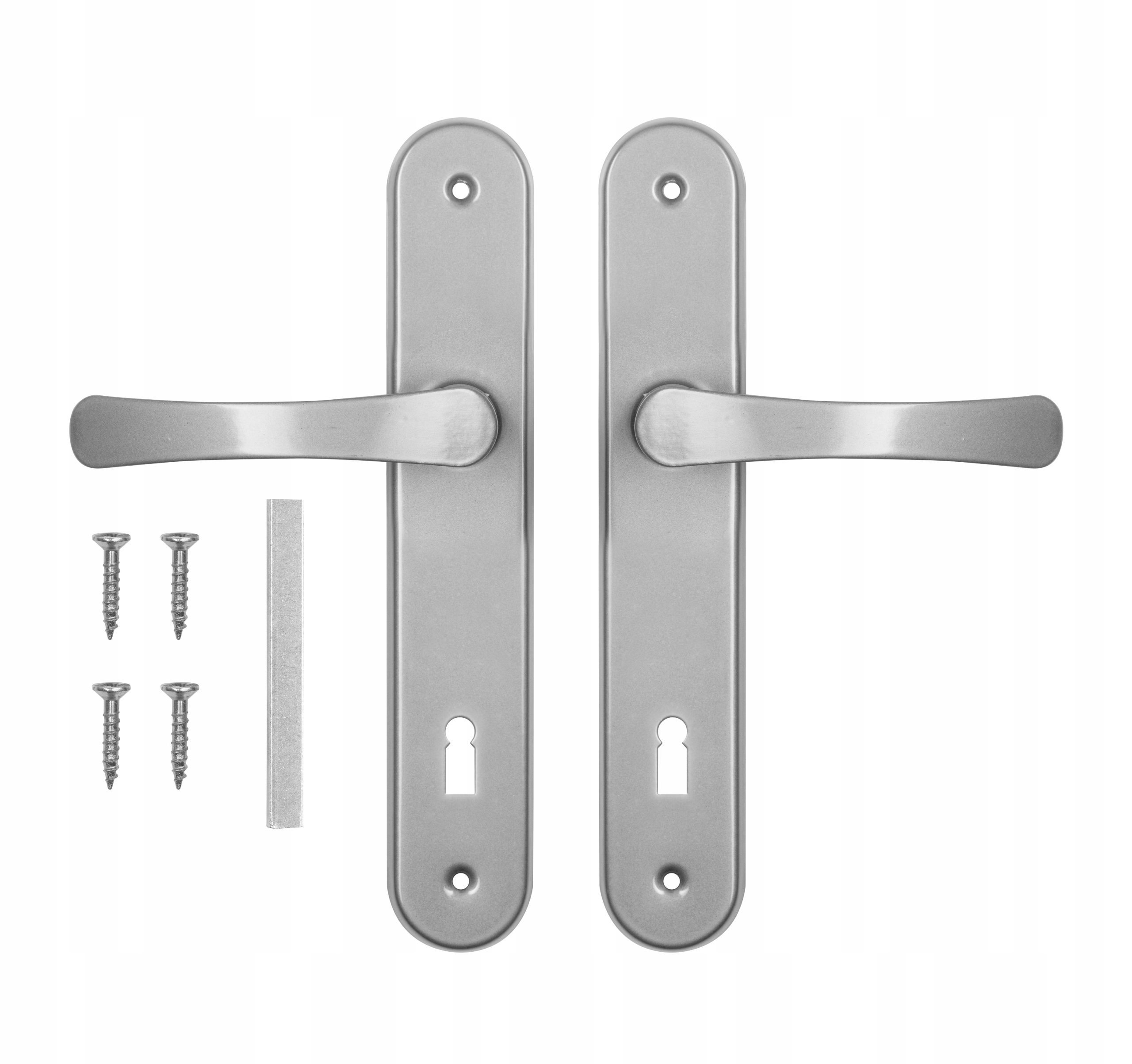 KLAMKA DRZWIOWA DO DRZWI 90 KLUCZ SREBRNA BISZKOPT