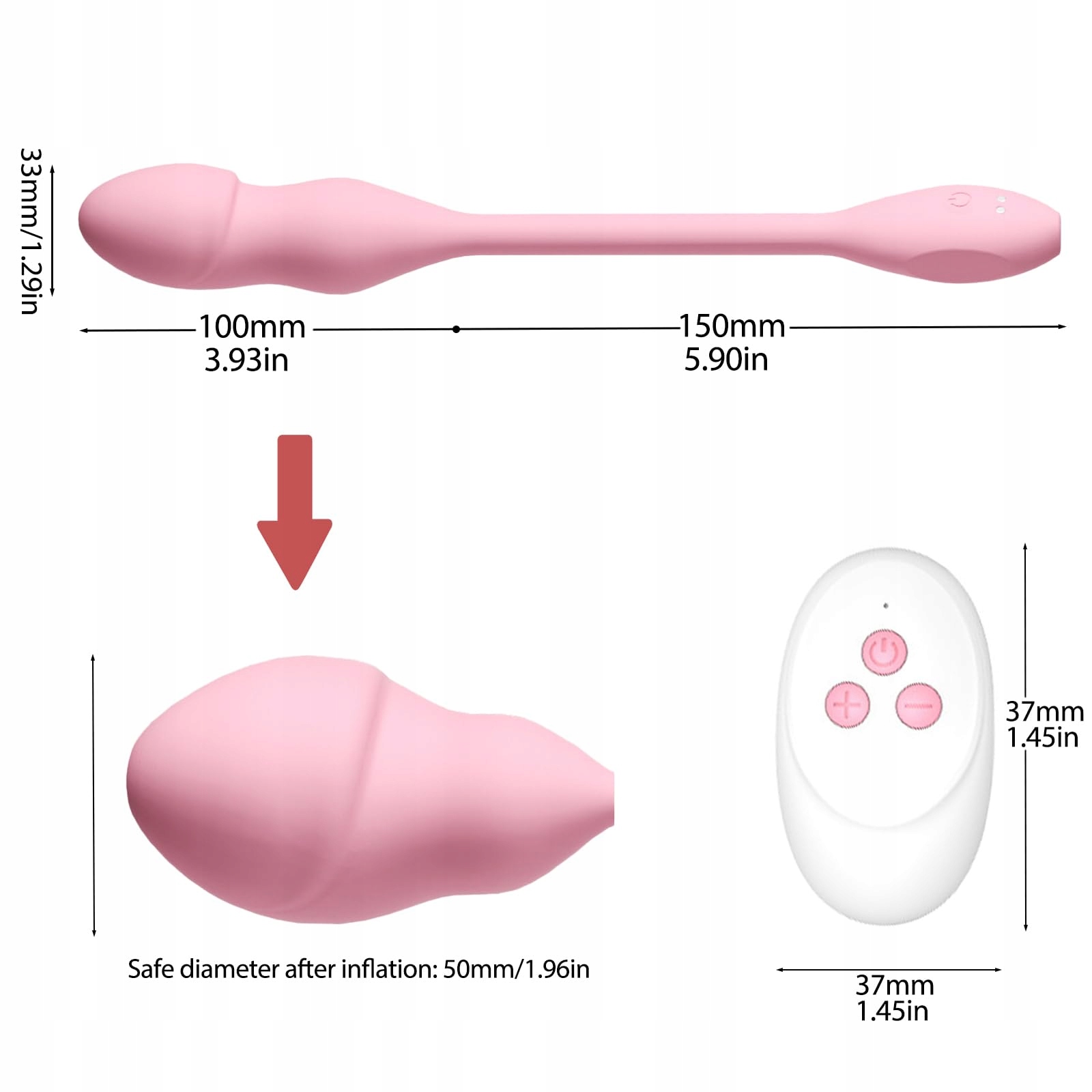MINI VIBRATOR Ei Analplug Dla Kobiet Z Pompką 10 Trybów Wibracji Cichy — miniatura 6