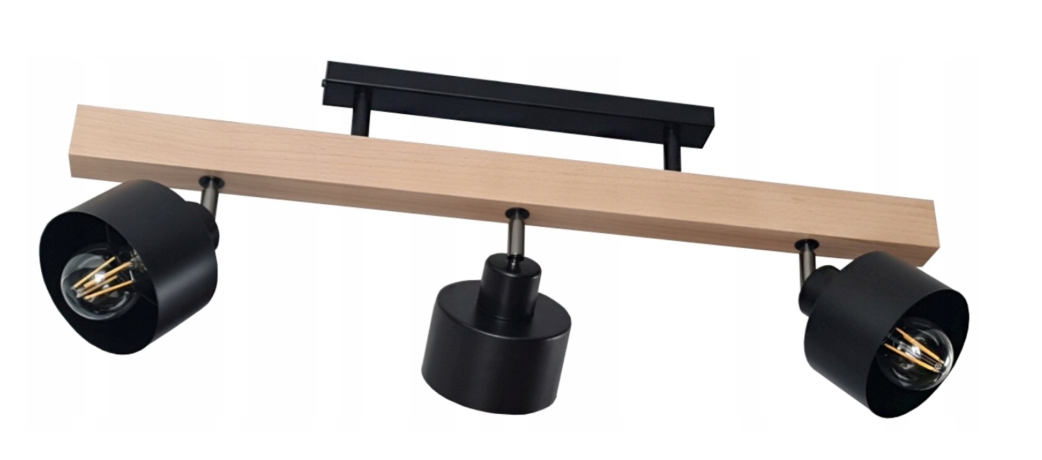Lampa Sufitowa Żyrandol Plafon 015-3PR Drewno Led Loft Salon Kuchnia