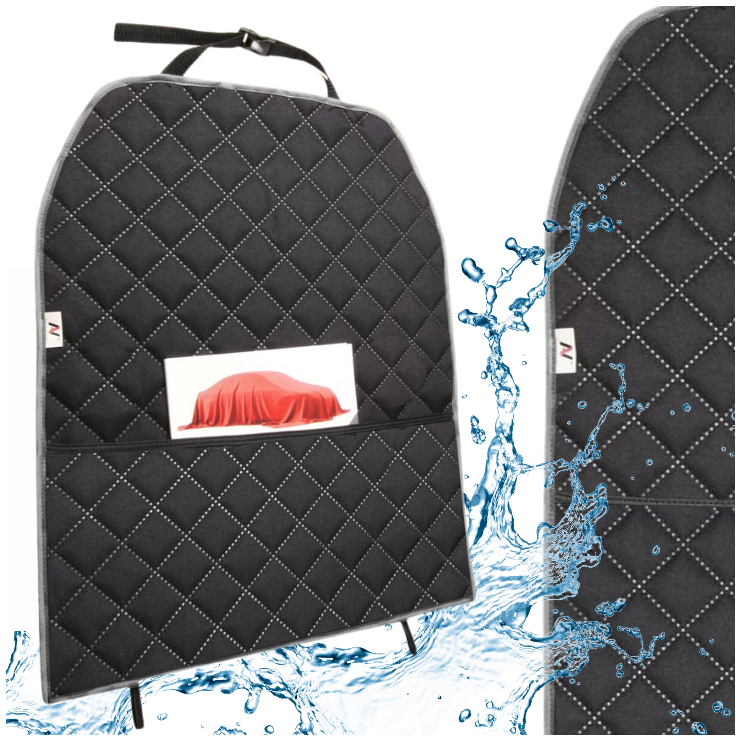 Osłona na tył fotela z kieszenią mata ochronna ochraniacz samochodowy tyłu