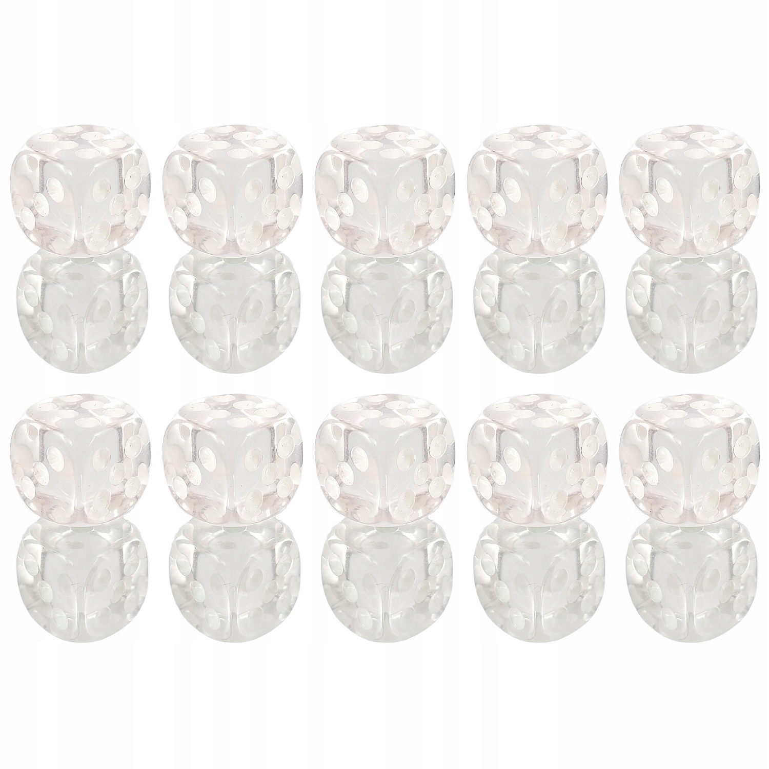 ZESTAW 10 KOSTEK K6 RPG SREBRNE PIÓRO KOŚĆ 1,6 CM