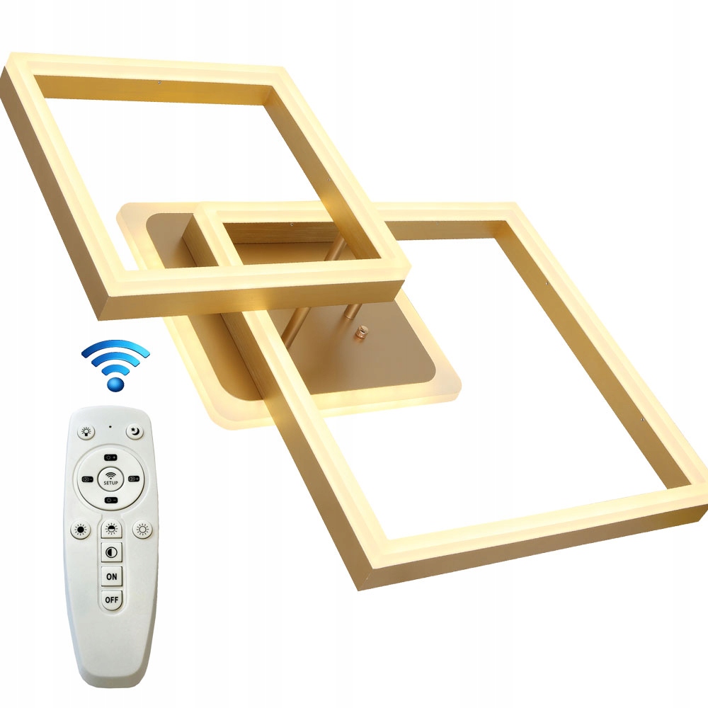 LAMPA WISZĄCA RING PLAFON żyrandol LED PILOT 3 BARWY ZŁOTO