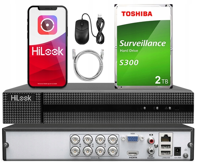 Xvr rekordér HiLook By Hikvision až 8Mpx 8 kanálov analógový disk 2TB
