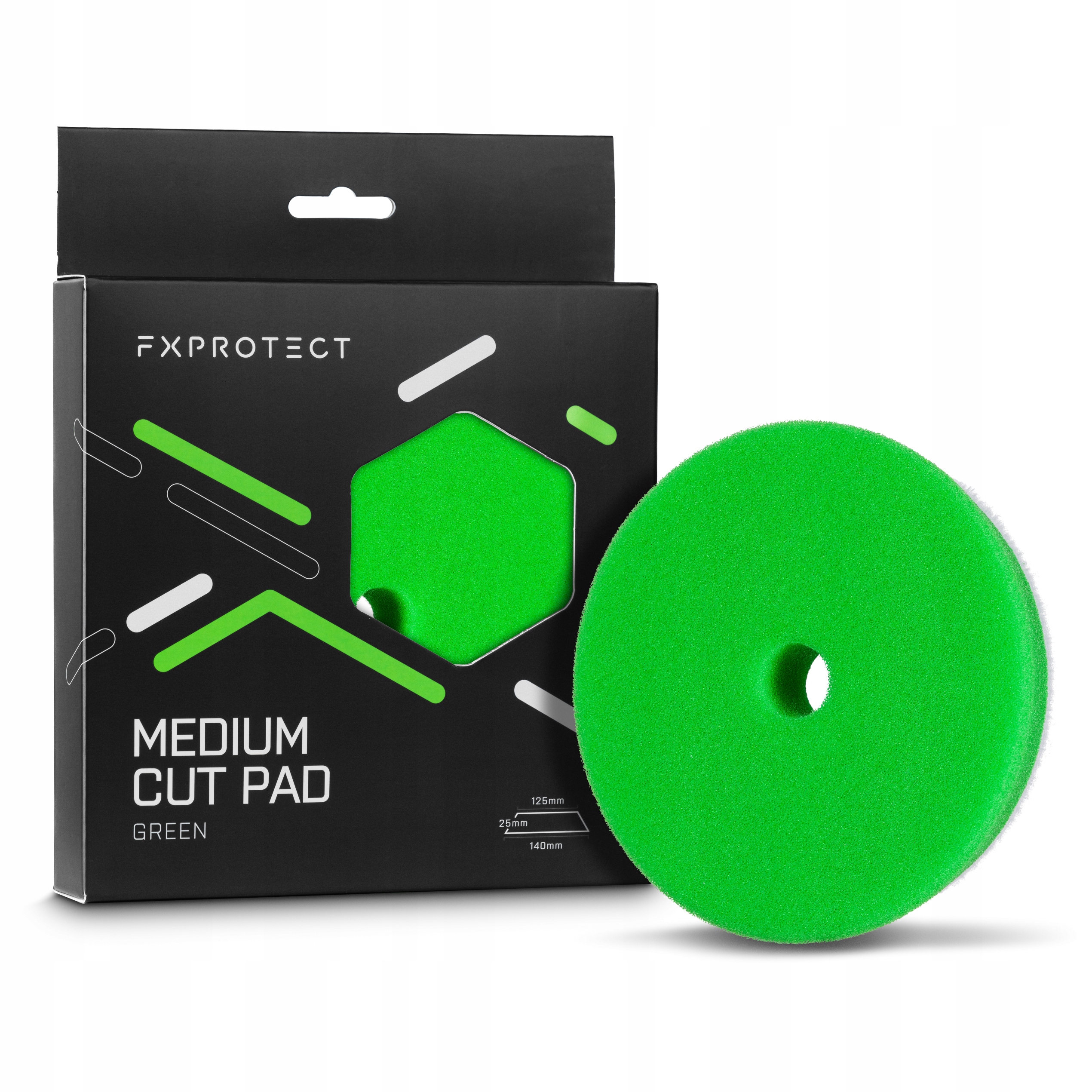 Fx Protect 125mm 140mm Medium Cut Green Pad Polerski Średnio Tnący Gąbka