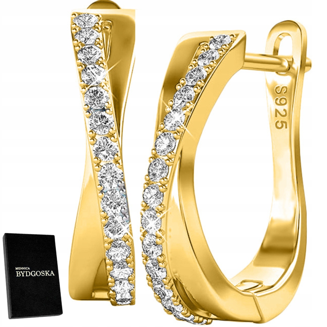 Stříbrné náušnice anglické dámské stříbrné náušnice stříbro 925 pozlacené