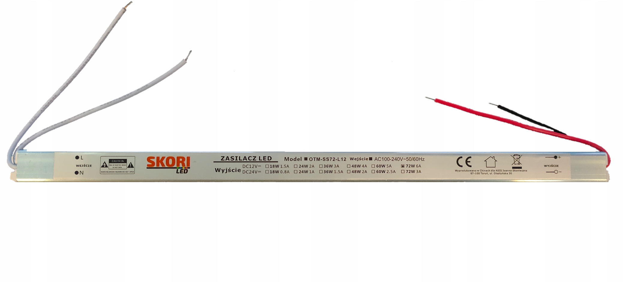 

Zasilacz Led SuperSlim 6A Ss 72W 12V DC