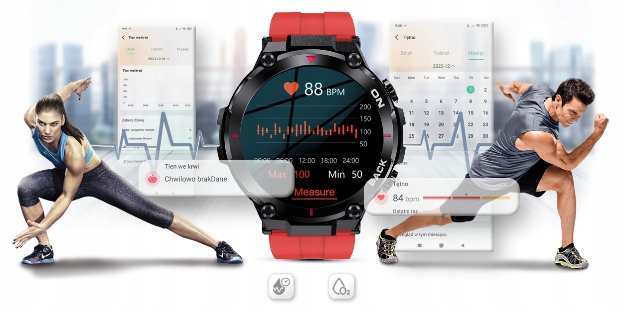 Smartwatch Gravity GT8-5 Kształt koperty okrągła