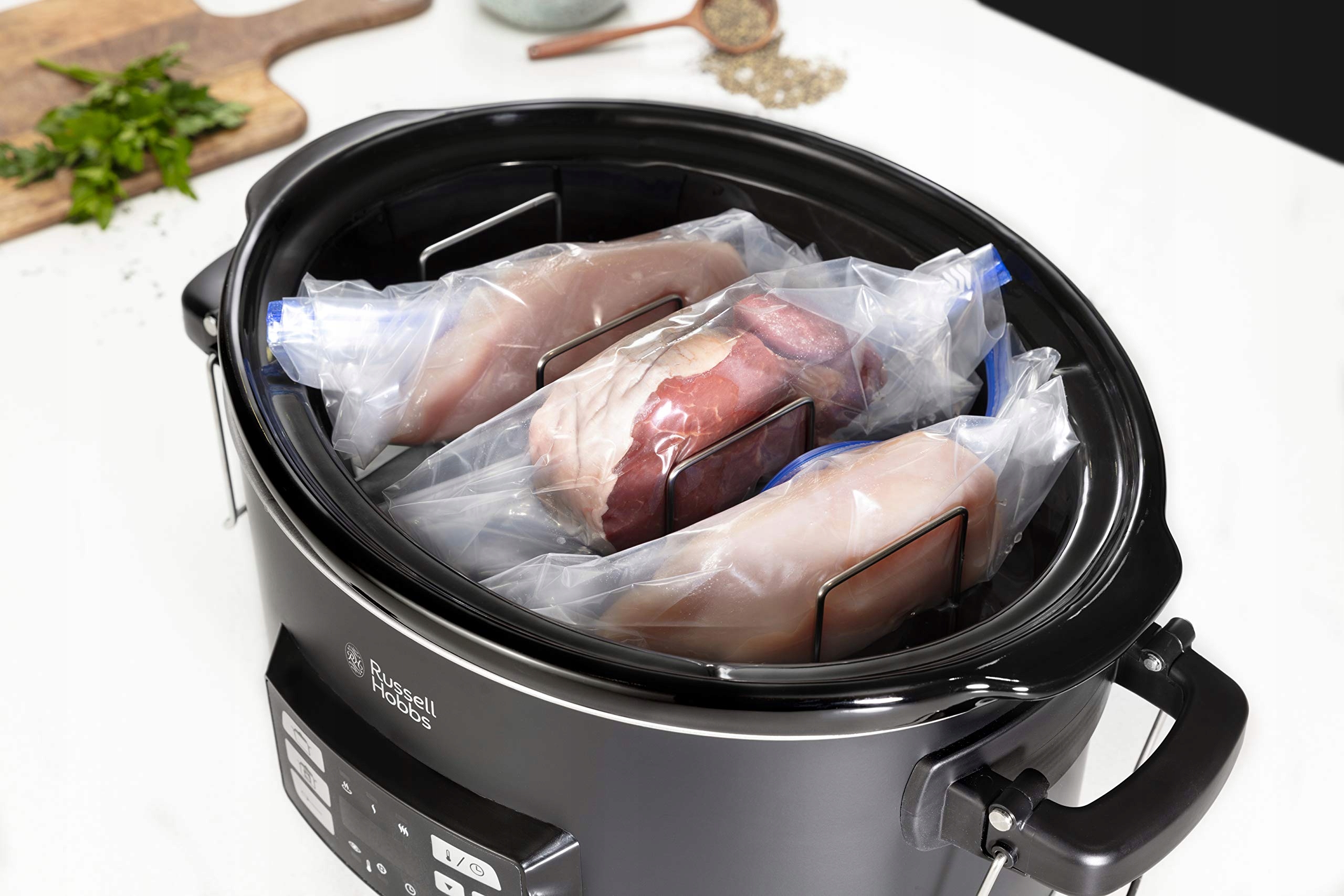 RUSSELL HOBBS Multicooker 3w1 Wolnowar Sous Vide 6,5L Cyfrowy Wyświetlacz — miniatura 8