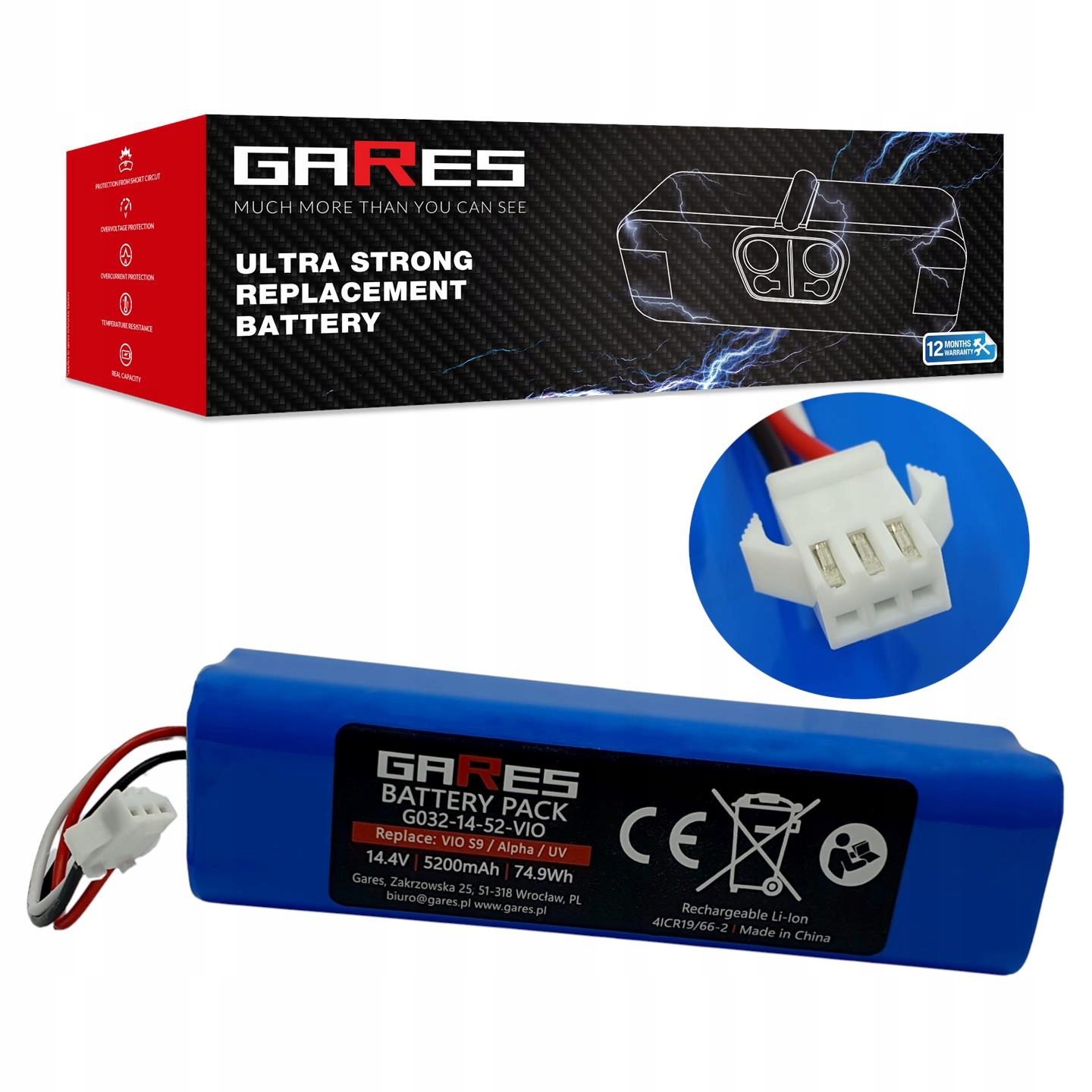 Akumulator Gares do Cobbo Pro 27 Pro 27+/ Pro 27 Uv 14,4V 5,2Ah