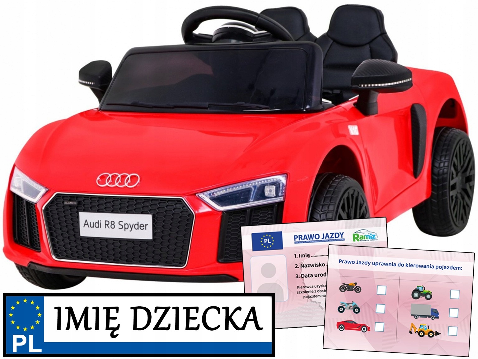 autko na akumulator Audi R8 Spyder Sportowy Samochód na pilota dla dziecka
