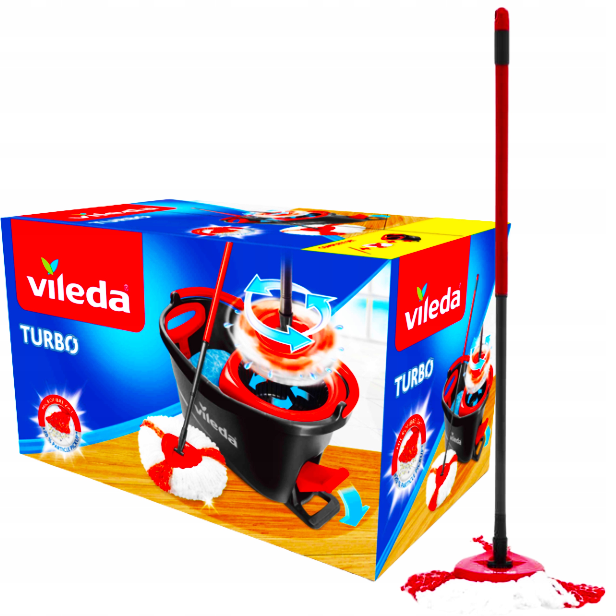 Mop Vileda Obrotowy do podłóg Wkład Wiadro Ergonomiczny Do Sprzątania 2W1