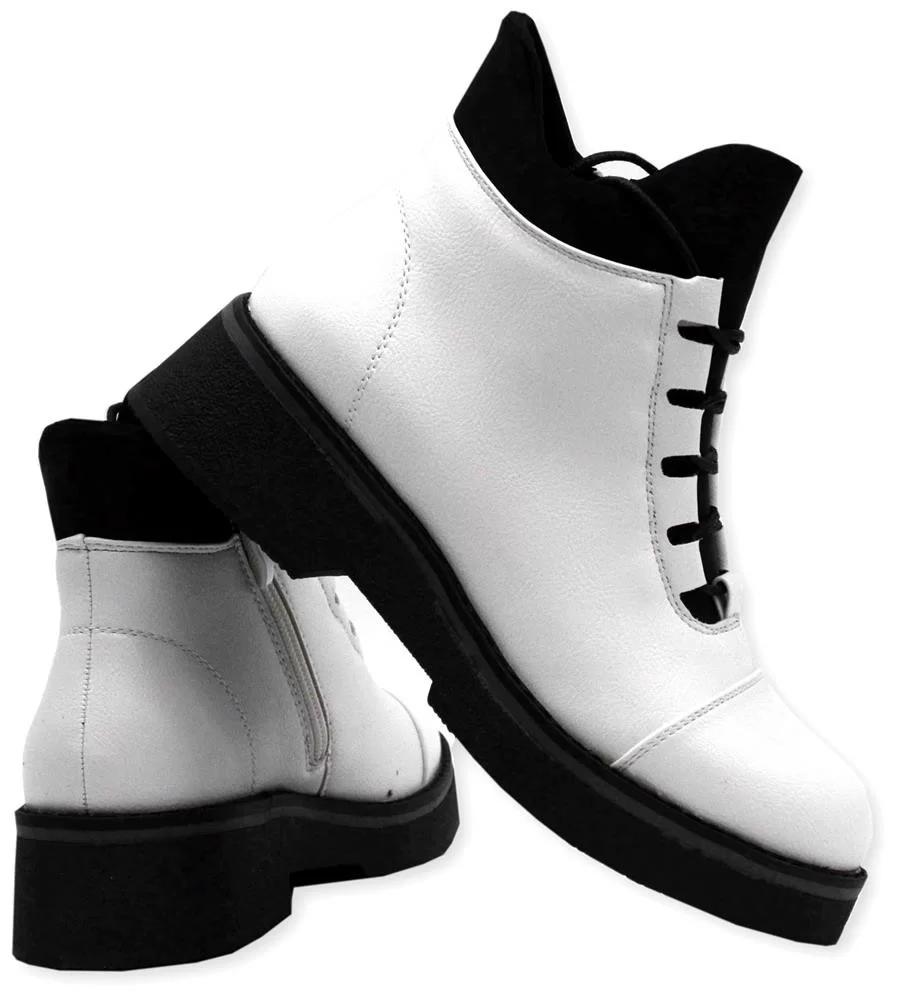 JEZZI-RMR2435-4 dámské kotníkové boty bílé traperky r40