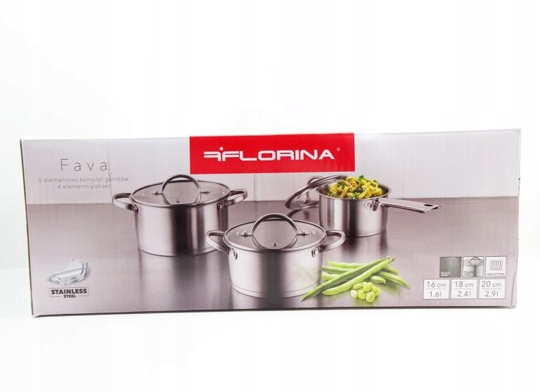 Zestaw garnków Florina Fava stal nierdzewna 6 el. Kod producenta FAVA