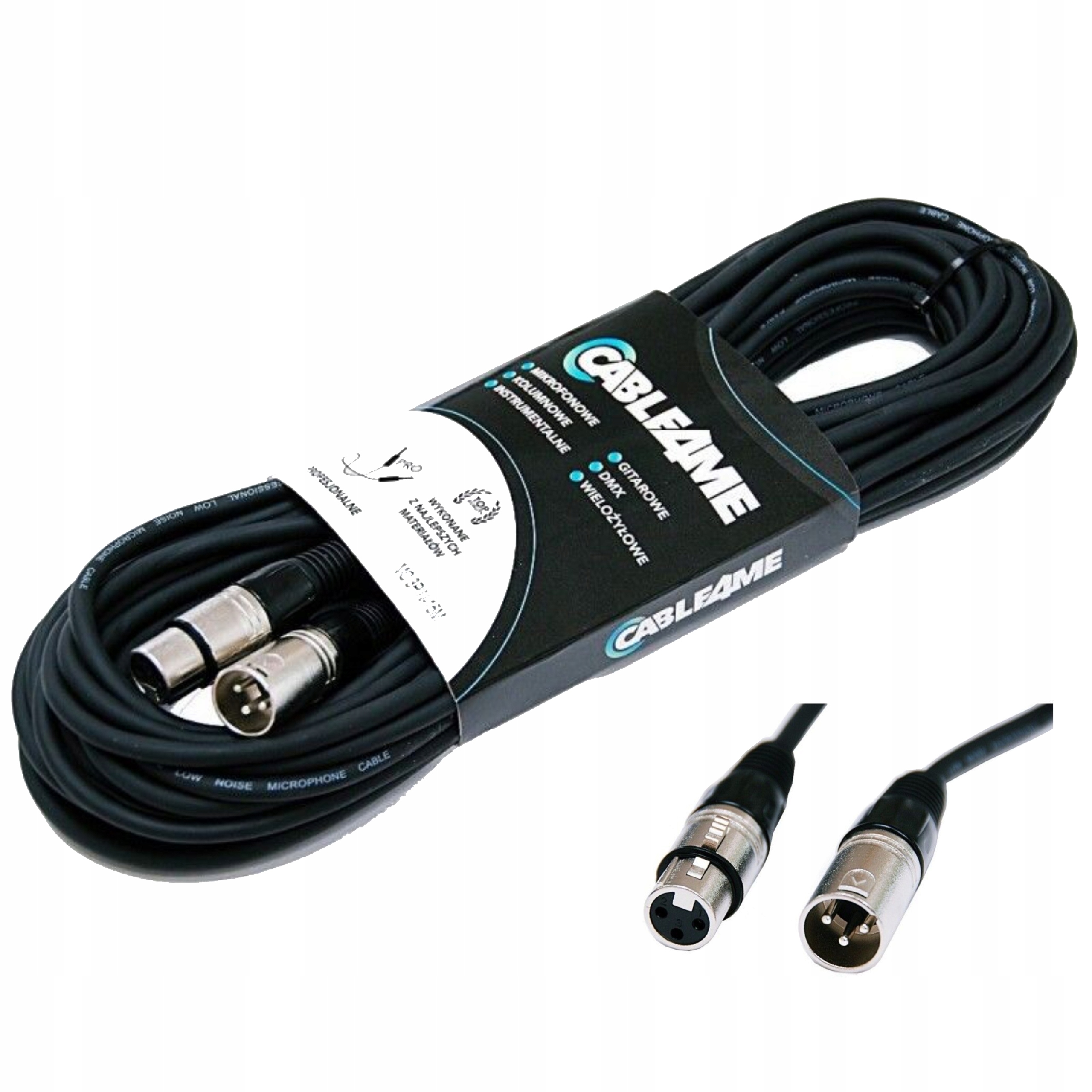 Kabel Przewód Mikrofonowy Xlr/xlr Sygnałowy Wtyk Gniazdo Metalowy 15M