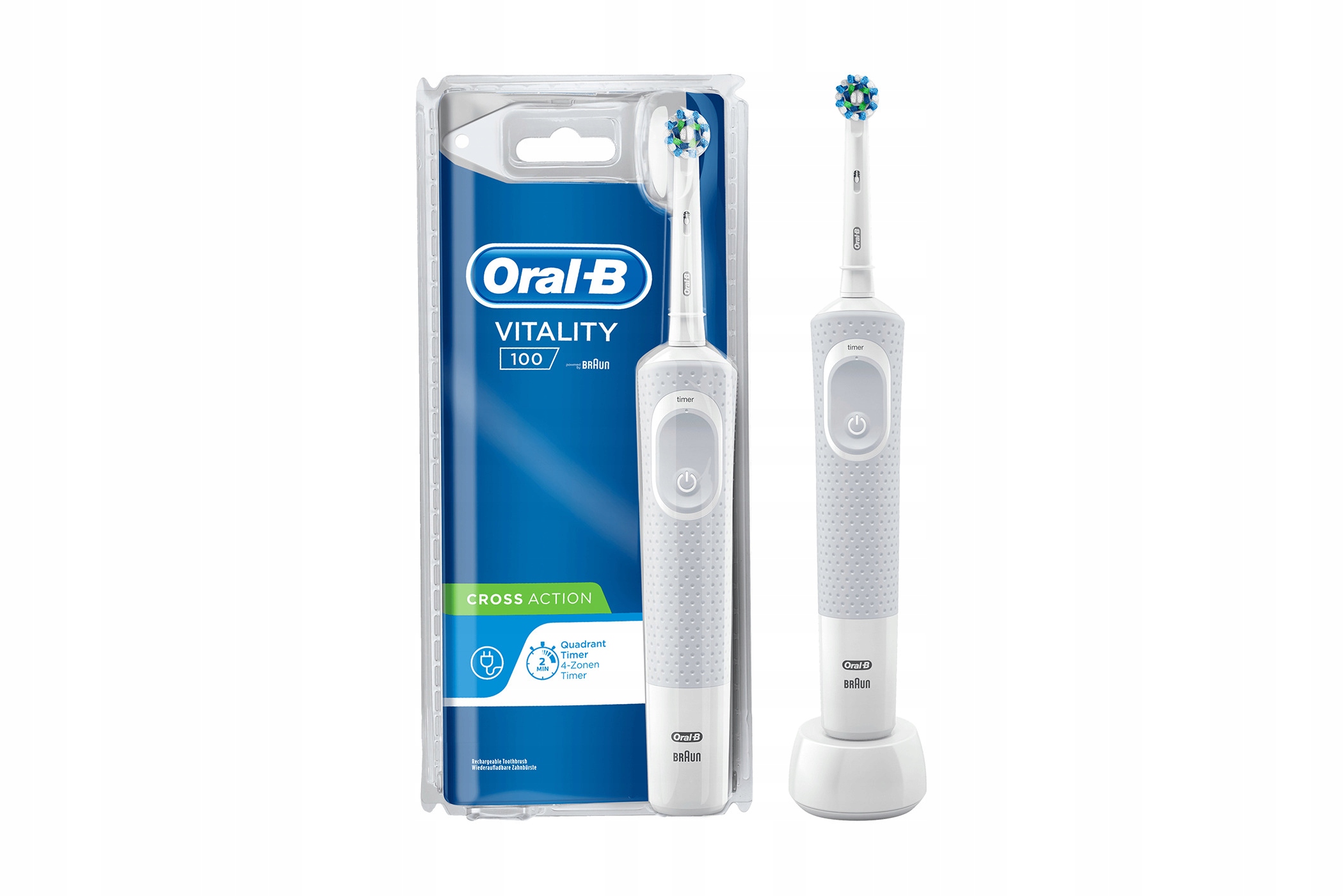 Elektrická zubná kefka Oral-B Vitality 100 CrossAction biela