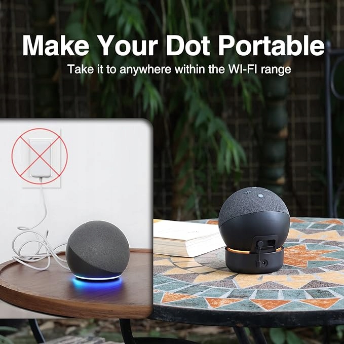 GGMM D4 Podstawa Baterii Dla Echo Dot 4 Gen Biała Kolor biały