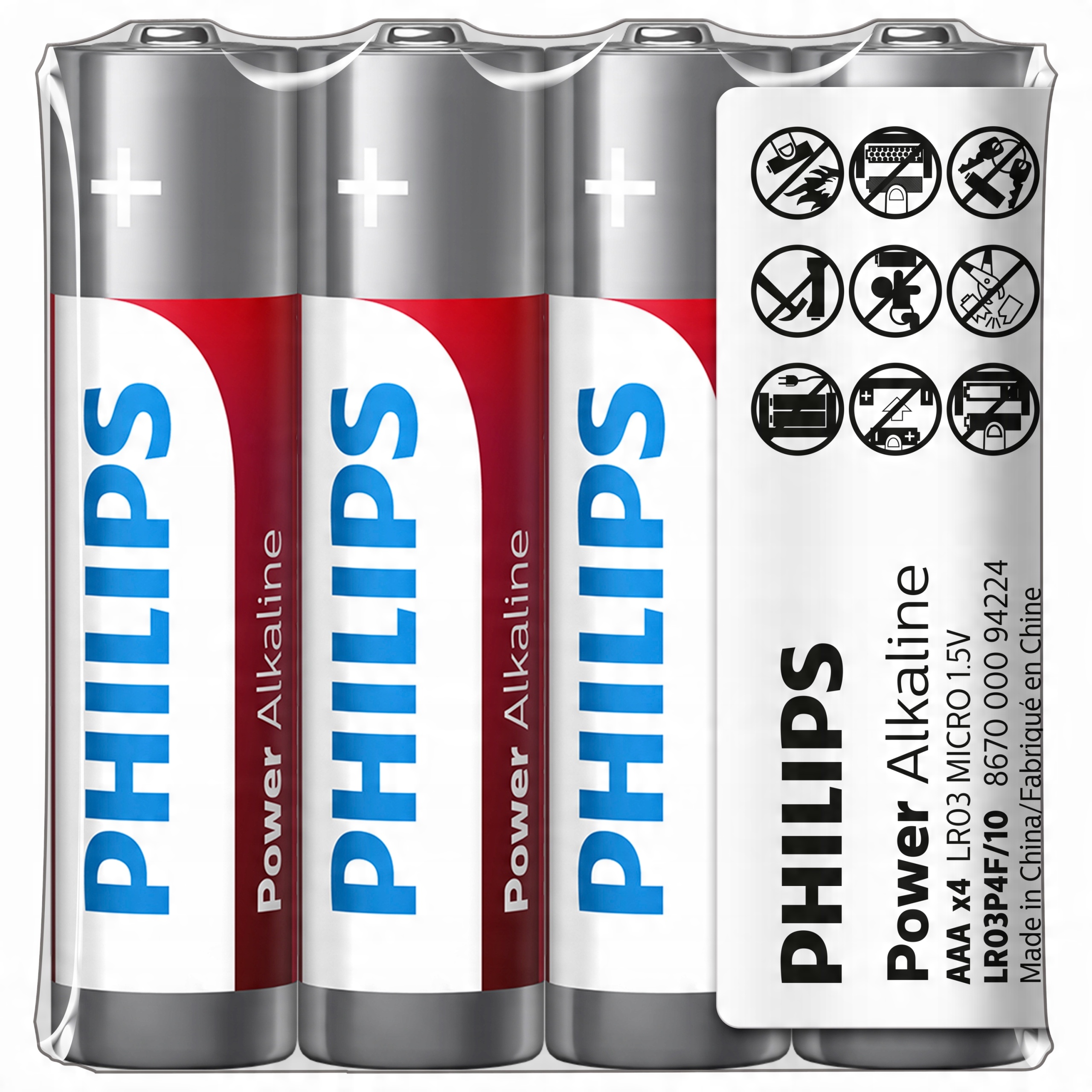 

Philips Baterie LR03 Aaa Power Alkaline tray 4szt.