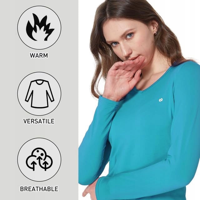 SSLR Damskie koszulki termiczne, bielizna termiczna z długim Rozmiar L Rozmiar L