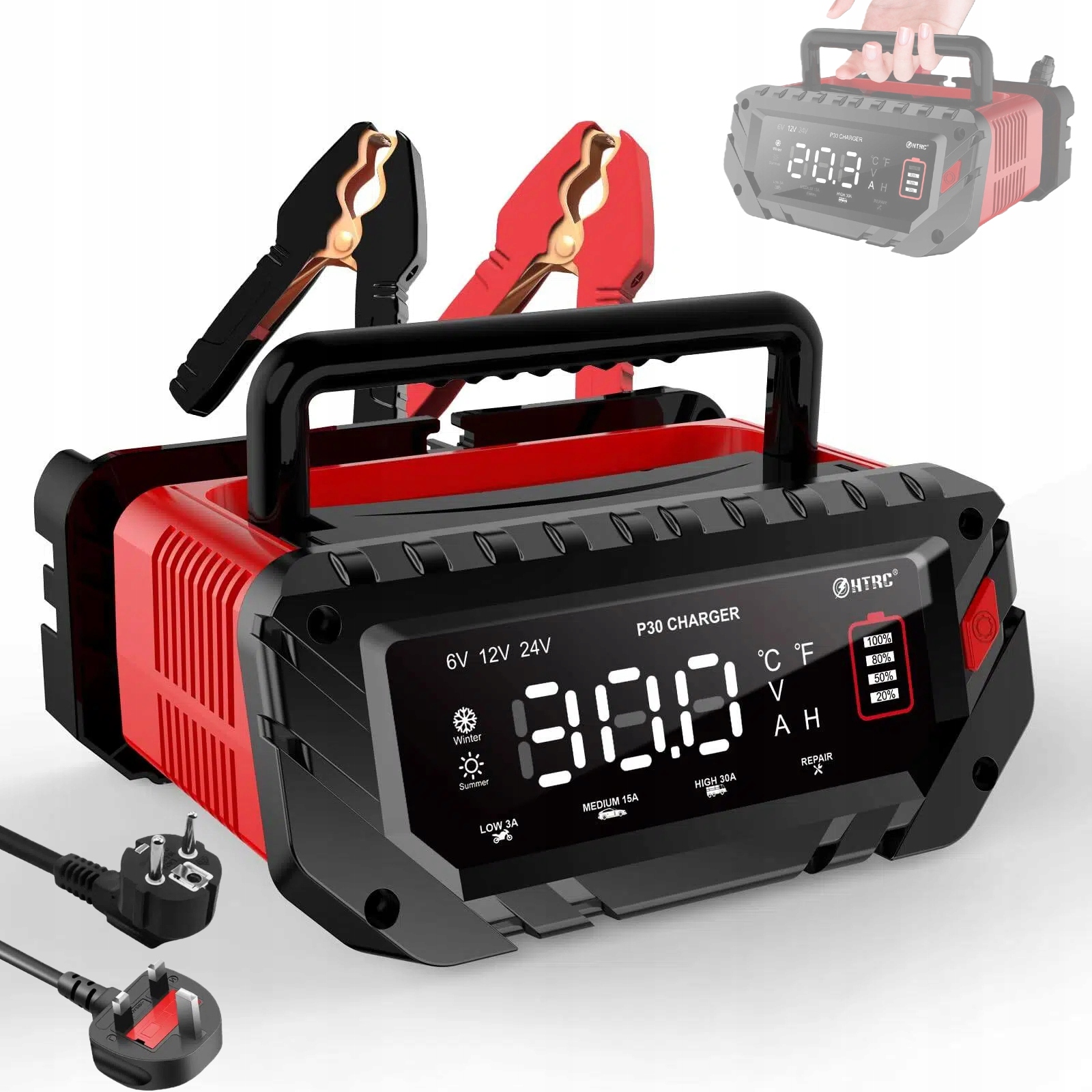 Nabíječka autobaterií 30A 12V/24V Smart nabíječka baterií