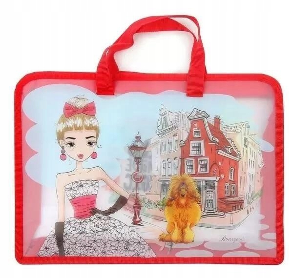 TECZKA-TORBA A4+ ZAPINANA NA ZAMEK Z RĄCZKĄ, FRESH