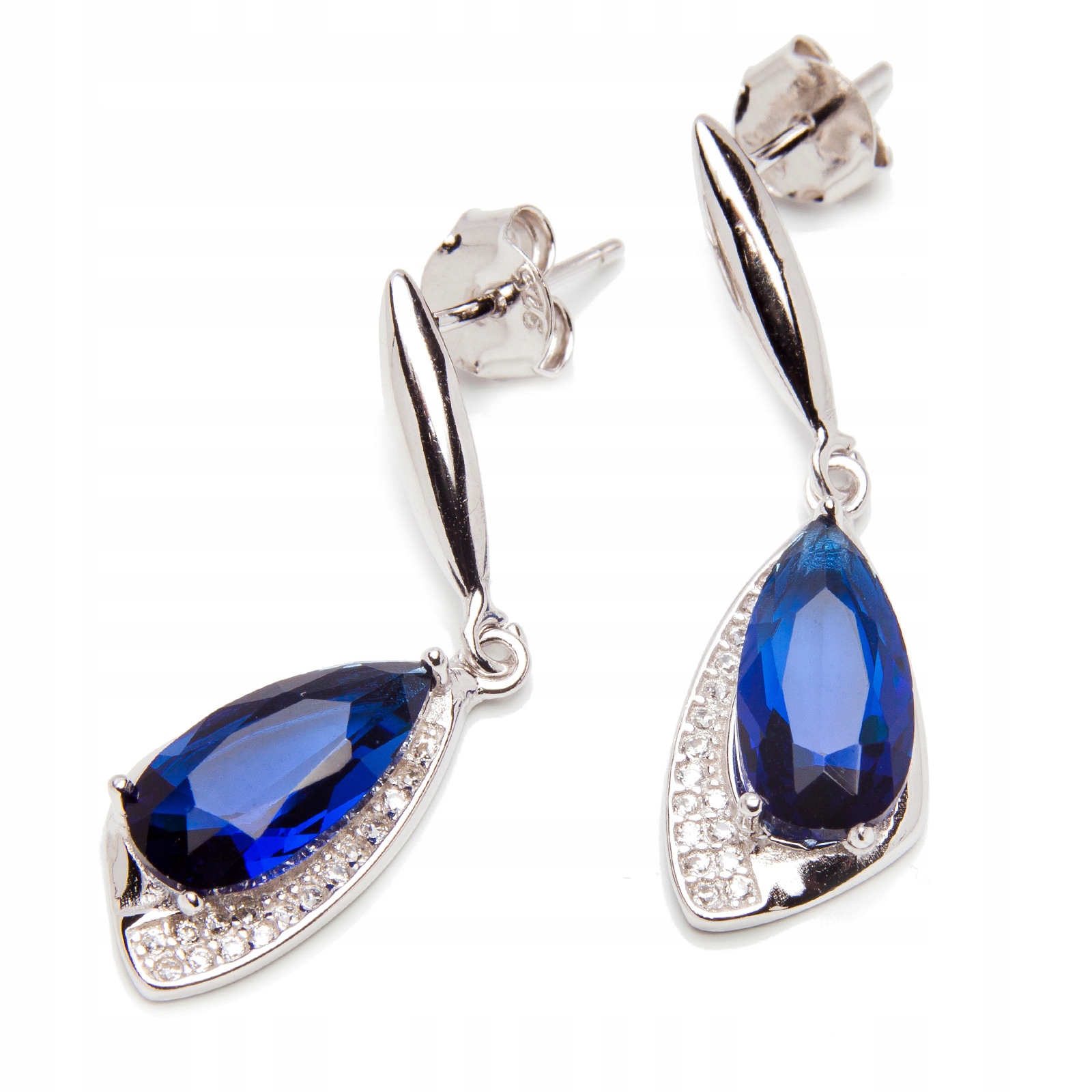 Stříbrný komplet 925 s modrým zirkon