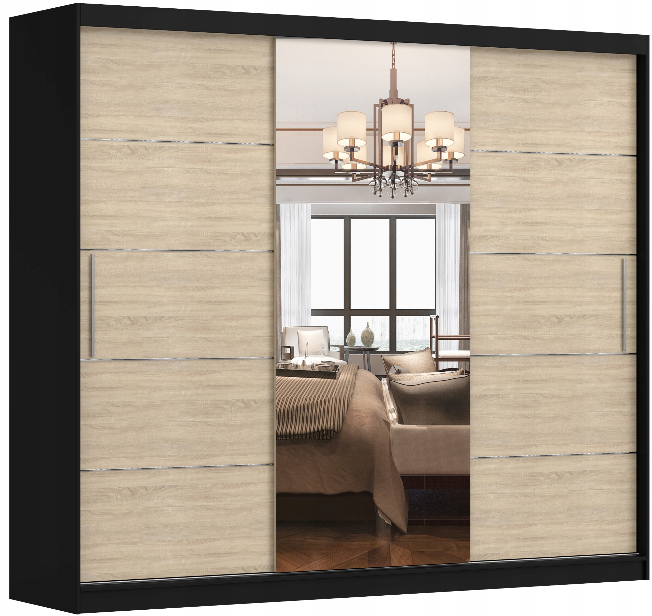 POJEMNA SZAFA PRZESUWNA 3 DRZWIOWA ALBA 250 LUSTRO Marka Idźczak Meble