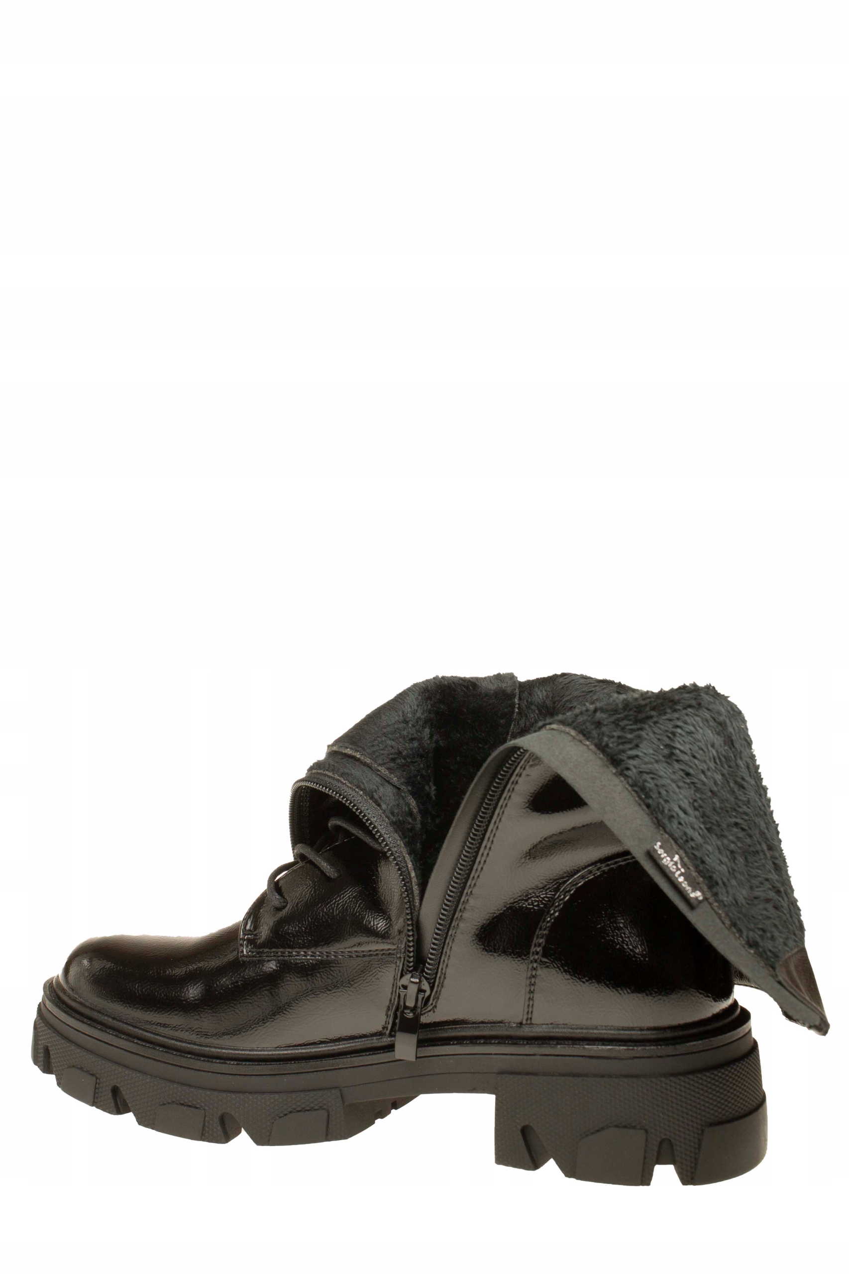 SERGIO LEONE DAMSKIE BOTKI GLANY TRAPERY CZARNY LAKIER TR747 R 40 Rozmiar 40