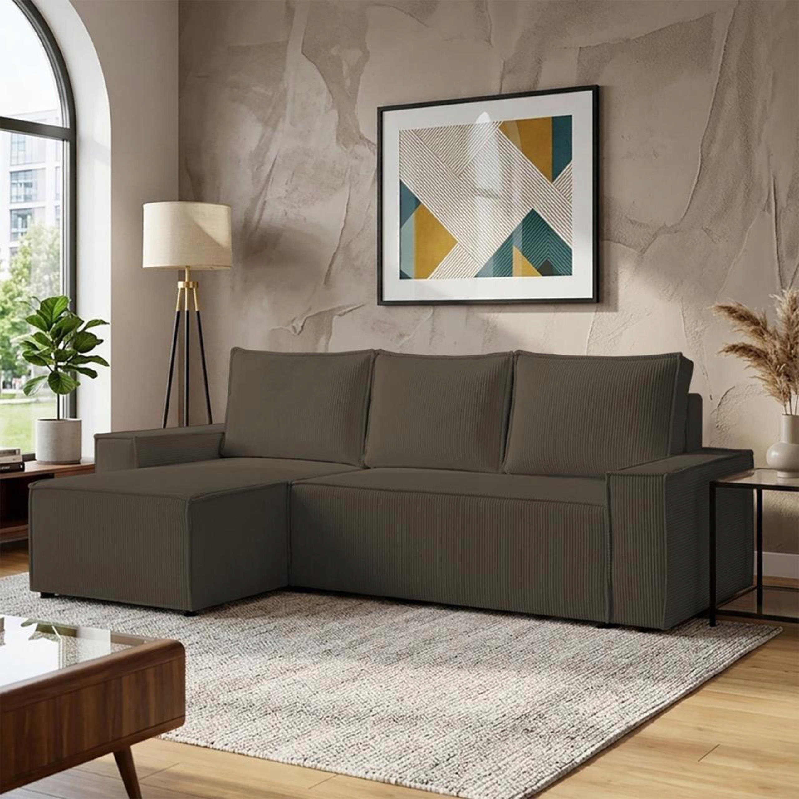 Rohová Sedací Souprava 245x150 cm 2v1 Moderní design Výrobce Polštáře