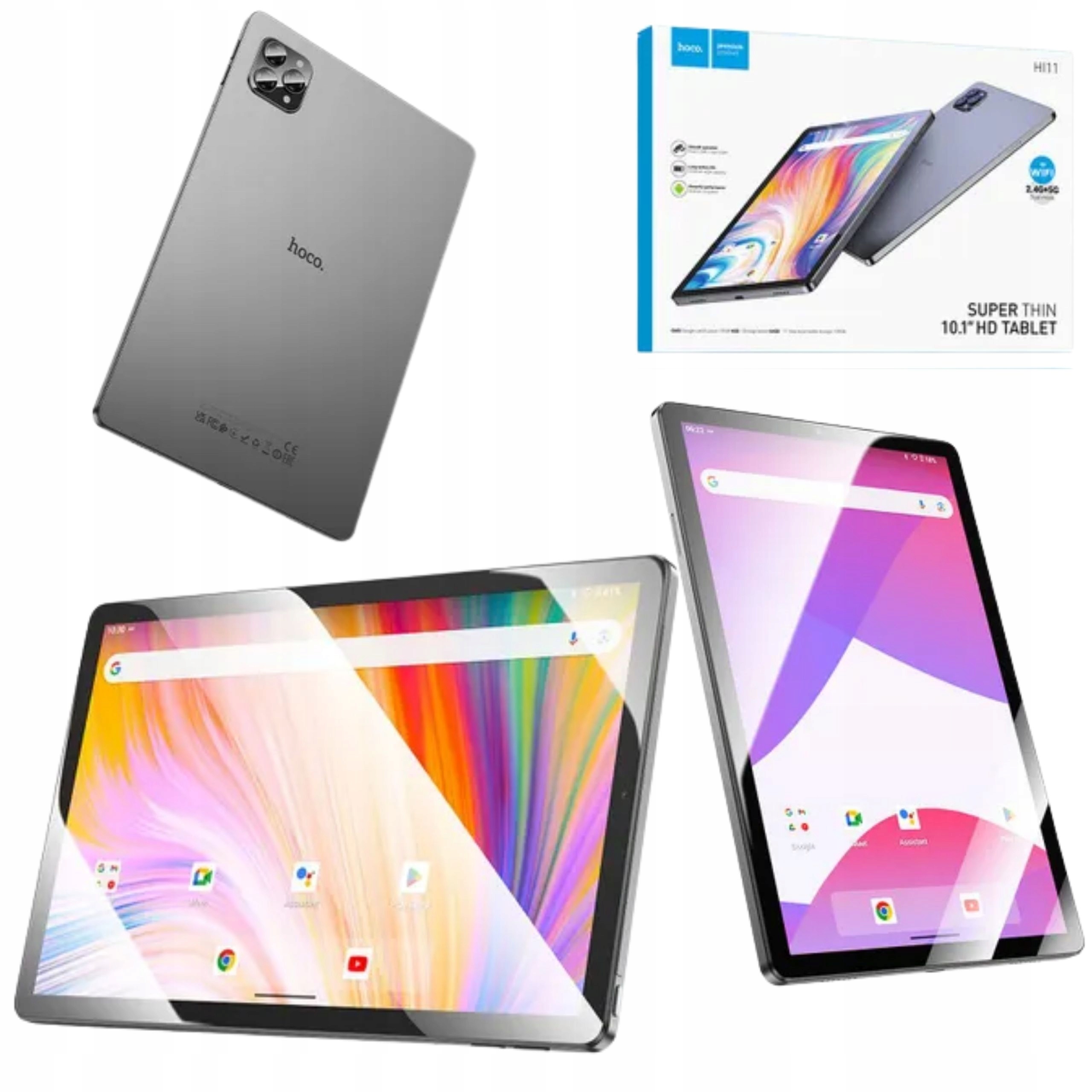 Tablet 10,1" 4GB/64GB Hoco Hd WiFi Android Szary Dla Dziecka Do Pracy Bajek