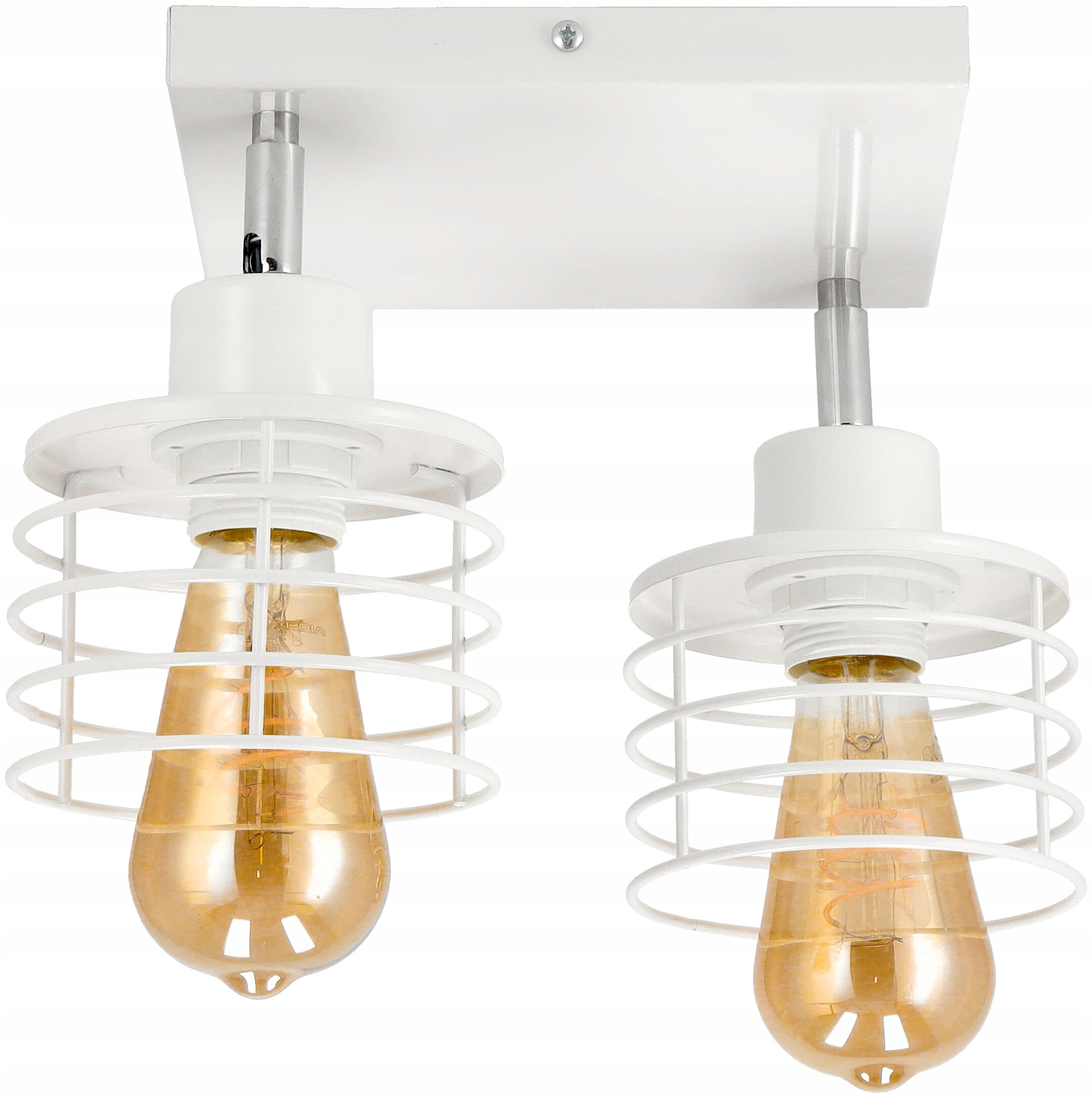 Lampa Stropní Svítidlo Led Nastavitelná Pružina Bílá 2xE27