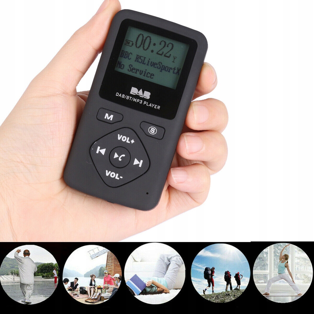 KIESZONKOWE RADIO CYFROWE DAB/DAB+I FM, PRZENOŚNE OSOBISTE MINI RADIO DAB Szerokość produktu 4.5 cm