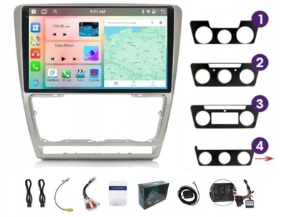Rádio Navigácia Gps Android Škoda Octavia 2 2004-2013 Carplay 4/64GB