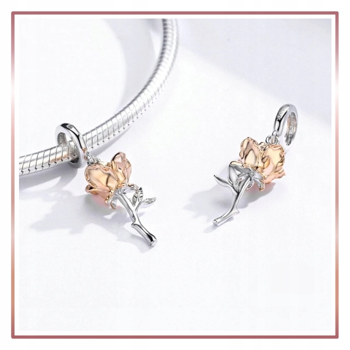 Charms ANIELSKA RÓŻA ROSE zawieszka na WALENTYNKI Marka A.R. Silver