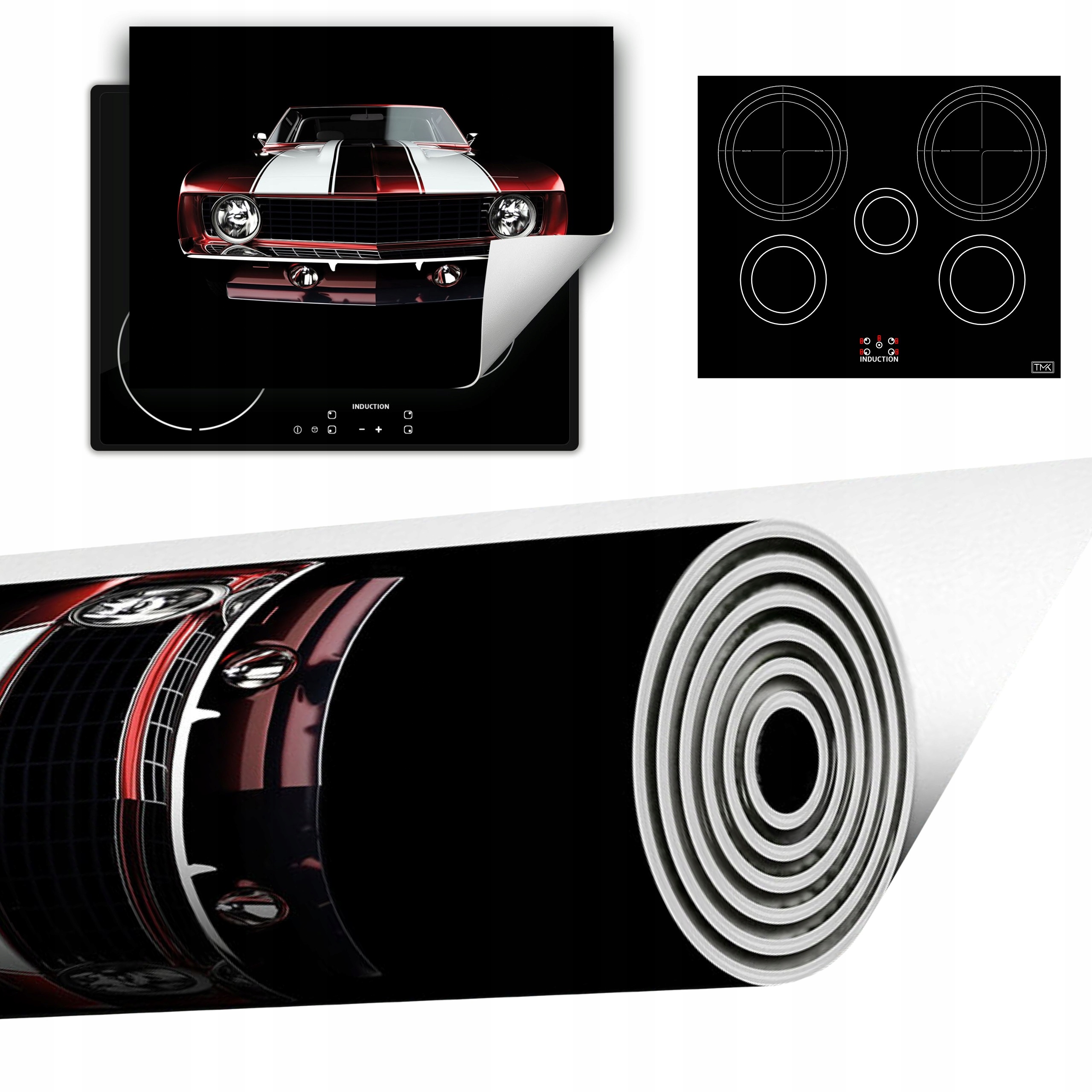 Vinylová Podložka Do Kuchyně Více Místa 70x52 černá auto