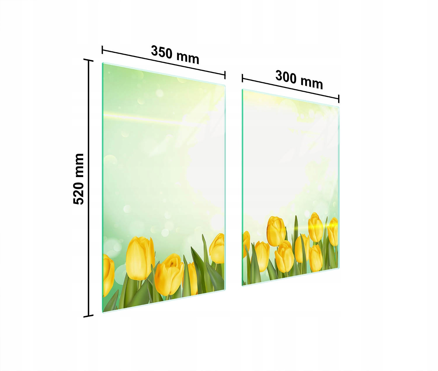 Skleněná Ochranná Deska Do Kuchyně 65x52 Tulipány