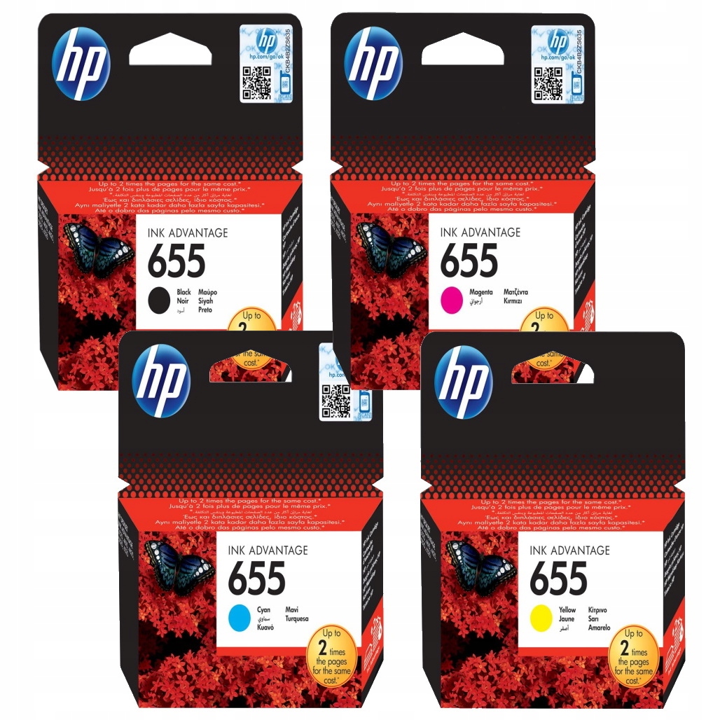 

Tusze Hp 655 Ink 3525 CZ109A CZ111A CZ110A CZ112A